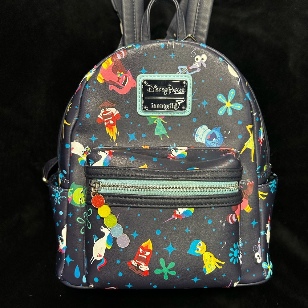 Loungefly Disney Black Backpack with Colorful Characters